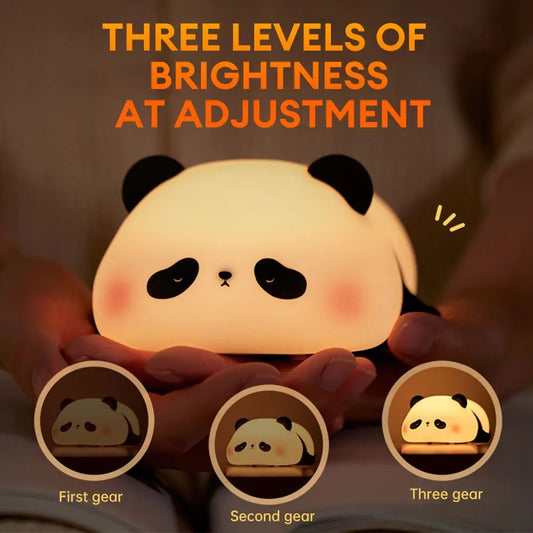Cute Panda Silicone Night Light – Soft Touch LED Lamp for Kids