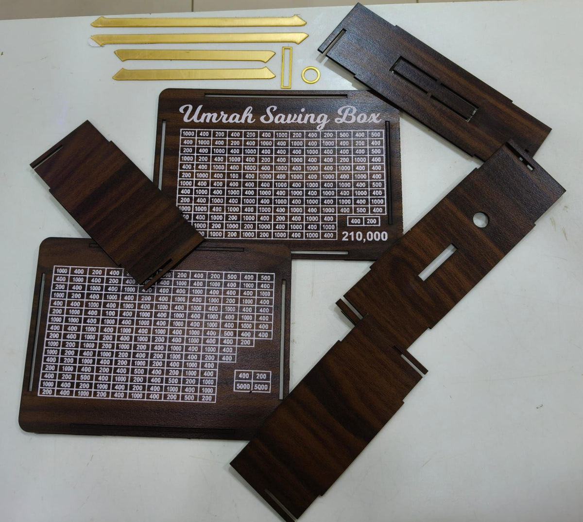 Wooden Umrah Saving Box – 280 Days Challenge Money Box