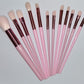 Premium Pink Makeup Brush Set (13 Pcs) with Storage Pouch – Soft Synthetic Fiber Brushes for Foundation, Powder, Blending & Eyeshadow