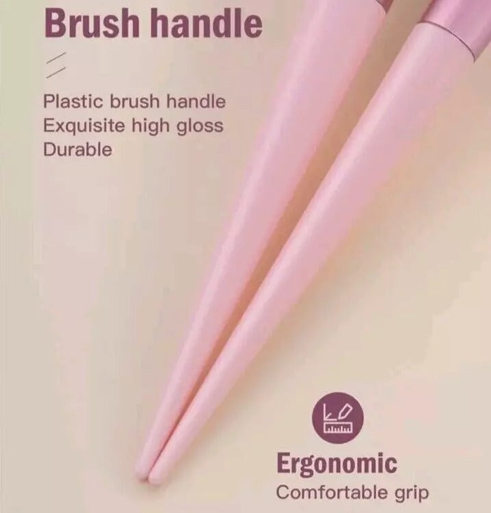 Premium Pink Makeup Brush Set (13 Pcs) with Storage Pouch – Soft Synthetic Fiber Brushes for Foundation, Powder, Blending & Eyeshadow