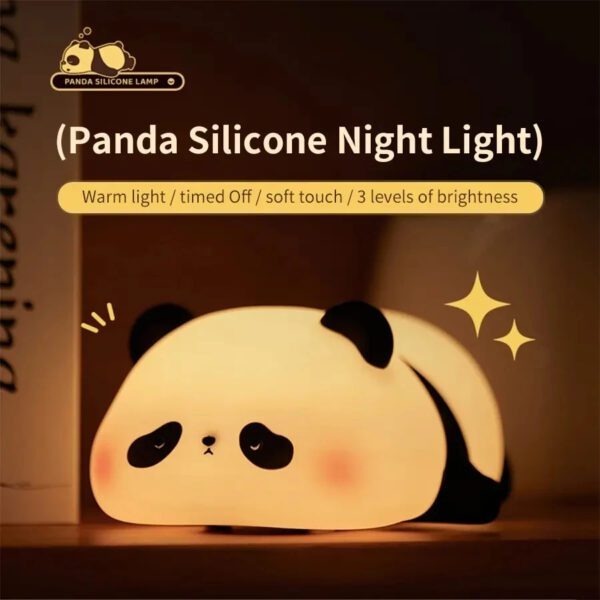 Cute Panda Silicone Night Light – Soft Touch LED Lamp for Kids