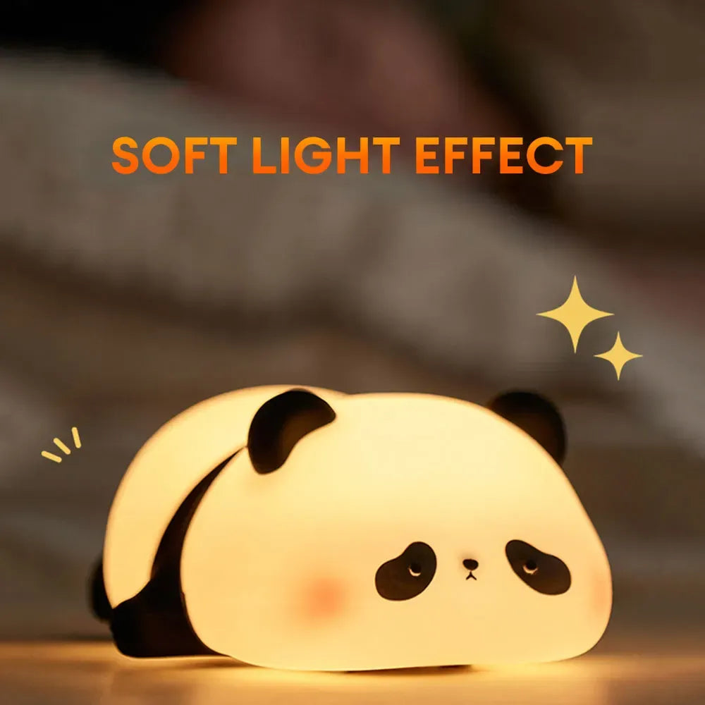 Cute Panda Silicone Night Light – Soft Touch LED Lamp for Kids