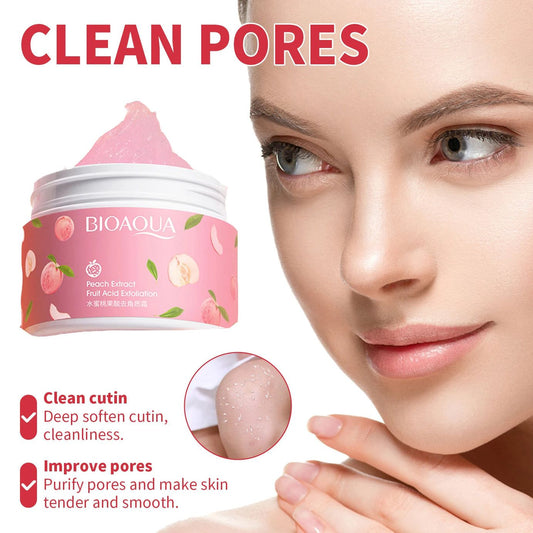 BIOAQUA Peach Extract Whitening Face & Body Exfoliating Gel Scrub - 140g