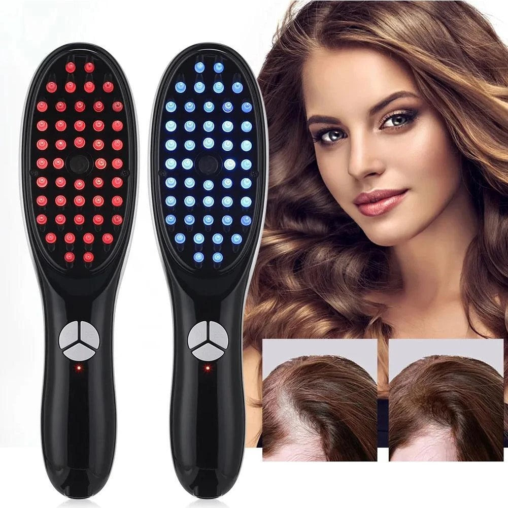 Electric 3D Scalp Massager Brush – Red & Blue Light Therapy with Steam Spray for Hair Growth