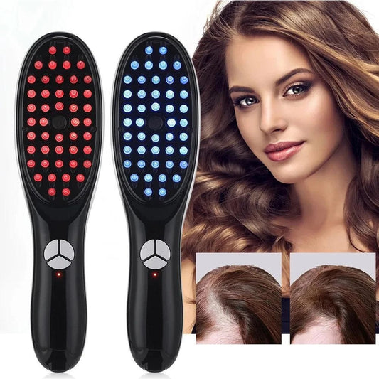 Electric 3D Scalp Massager Brush – Red & Blue Light Therapy with Steam Spray for Hair Growth