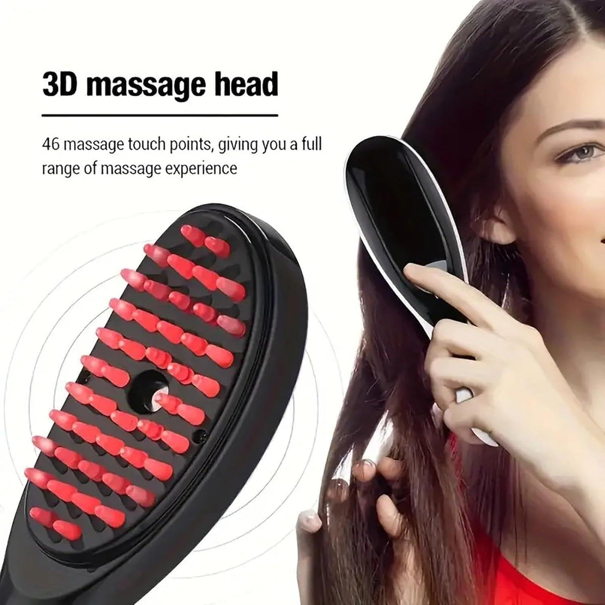 Electric 3D Scalp Massager Brush – Red & Blue Light Therapy with Steam Spray for Hair Growth