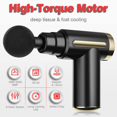 Professional Handheld Deep Tissue Massage Gun with 4 Interchangeable Heads