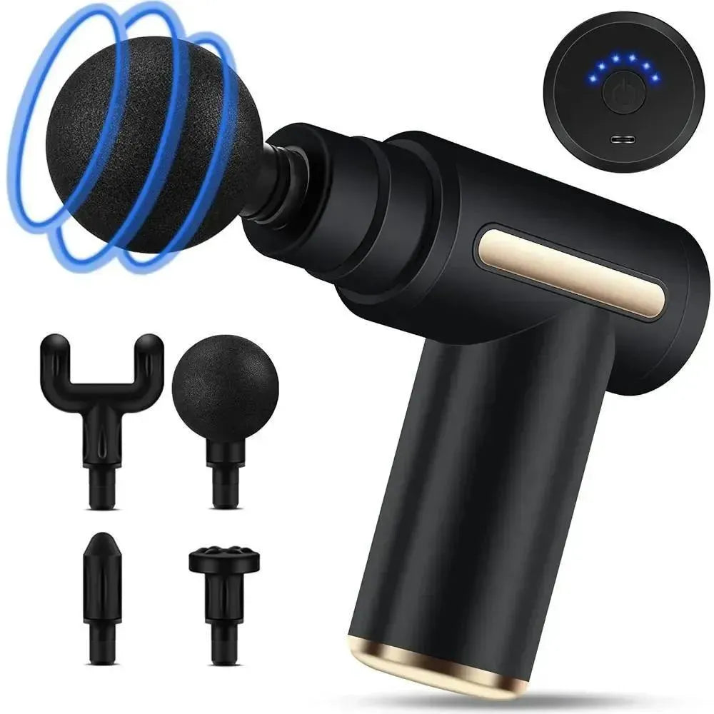 Professional Handheld Deep Tissue Massage Gun with 4 Interchangeable Heads